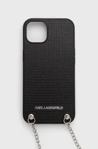 Karl Lagerfeld KLHCP13MPMK Apple iPhone 13 hardcase black Leather Textured and Chain