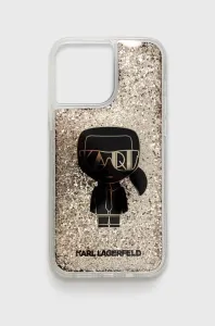 Puzdro Karl Lagerfeld iPhone 13 Pro Max KLHCP13XLGGKBK black hard case Liquid Glitter Iconic