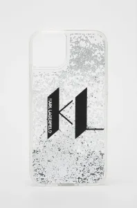 Karl Lagerfeld KLHCP14MLBKLCS Apple iPhone 14 Plus silver hardcase Liquid Glitter Big KL