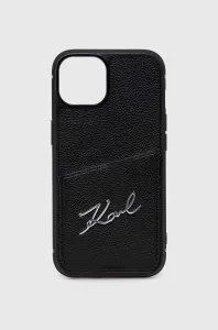 Karl Lagerfeld KLHCP14SCSSK Apple iPhone 14 hardcase black Signature Logo Cardslot