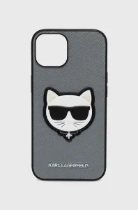 Karl Lagerfeld case for iPhone 14 6,1" KLHCP14SSAPCHG silver PU Saffiano case with Choupette H