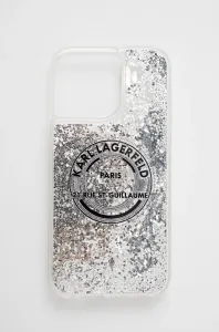 Karl Lagerfeld KLHCP14XLCRSGRS Apple iPhone 14 Pro Max silver hardcase Liquid Glitter RSG