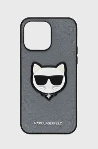 Karl Lagerfeld KLHCP14XSAPCHG Apple iPhone 14 Pro Max hardcase silver Saffiano Choupette Head Patch