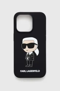 Karl Lagerfeld KLHMP14LSNIKBCK Apple iPhone 14 Pro hardcase black Silicone NFT Ikonik Magsafe