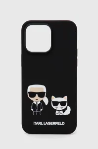 Karl Lagerfeld KLHMP14XSSKCK Apple iPhone 14 Pro Max hardcase black Liquid Silicone Karl & Choupette Magsafe