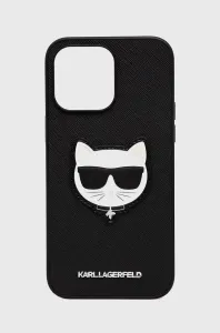 Karl Lagerfeld KLHCP14XSAPCHK Apple iPhone 14 Pro Max hardcase black Saffiano Choupette Head Patch