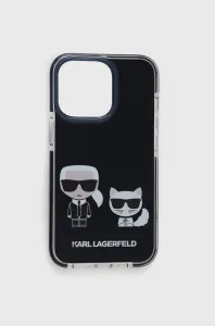 Puzdro Karl Lagerfeld TPE Karl and Choupette iPhone 13 Pro - čierne