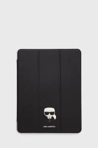 Karl Lagerfeld KLFC12OKHK Apple iPad Pro 12.9 2021 5 Gen Book Cover black Saffiano Karl Head