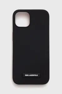 Puzdro Karl Lagerfeld iPhone 13 KLHCP13MSLMP1K black hard case Liquid Glitter Logo