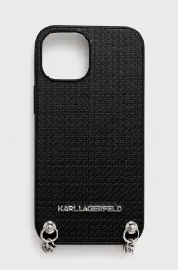 Karl Lagerfeld KLHCP13SPMK Apple iPhone 13 mini hardcase black Leather Textured and Chain