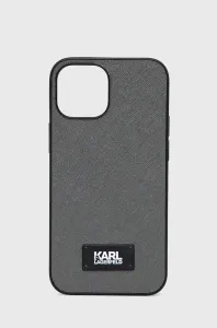Karl Lagerfeld KLHCP13SSFMP2DG Apple iPhone 13 mini hardcase silver Saffiano Plaque