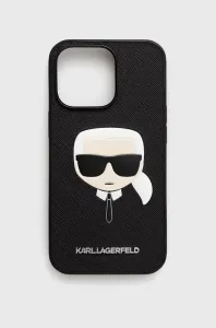 Karl Lagerfeld for iPhone 13 Pro / 13 6,1'' KLHCP13LSAKHBK black hard case Saffiano Ikonik Karl`s H