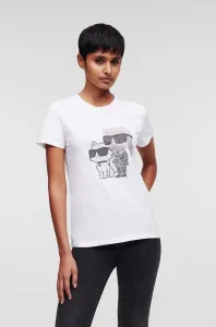 Bavlnené tričko Karl Lagerfeld biela farba #8212694