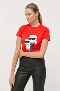 Bavlnené tričko Karl Lagerfeld červená farba