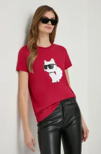 Tričko Karl Lagerfeld Ikonik 2.0 Choupette T-Shirt Červená Xs #8561292