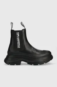 Členkové topánky Karl Lagerfeld LUNA dámske, čierna farba, na platforme, KL42944
