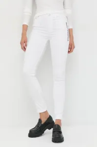 Džínsy Karl Lagerfeld White Skinny Denim Logo Pants Biela 25