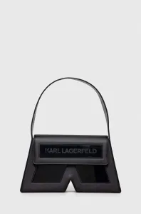 Kožená kabelka Karl Lagerfeld ICON K SHB LEATHER čierna farba
