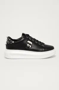 Kožená obuv Karl Lagerfeld KAPRI čierna farba, na platforme