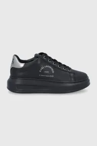 Kožená obuv Karl Lagerfeld KAPRI čierna farba, na platforme #177910
