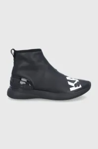 Kožená obuv Karl Lagerfeld čierna farba, na plochom podpätku #8541947