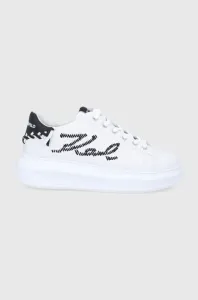 Kožená obuv Karl Lagerfeld KAPRI biela farba, #199254