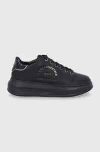 Kožená obuv Karl Lagerfeld KAPRI čierna farba, na platforme