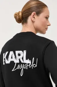 Mikina Karl Lagerfeld dámska, čierna farba, s potlačou #7652603