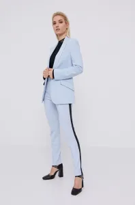 Nohavice Karl Lagerfeld dámske, modrá farba, priliehavé, stredne vysoký pás