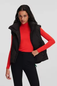 Páperová vesta Karl Lagerfeld dámsky, čierna farba, zimný