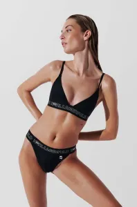 Plavková podprsenka Karl Lagerfeld čierna farba, jemne vystužený košík