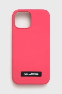 Puzdro Karl Lagerfeld iPhone 13 Mini KLHCP13SSLMP1PI fuchsia hard case Liquid Glitter Logo