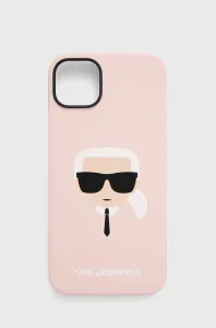 Karl Lagerfeld KLHMP14MSLKHLP Apple iPhone 14 Plus hardcase light pink Silicone Karl`s Head Magsafe