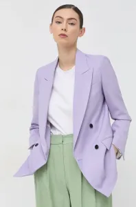 Sako s prímesou vlny Karl Lagerfeld fialová farba, dvojradové, jednofarebné #5612146