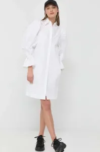 Bavlnené šaty Karl Lagerfeld biela farba, mini, rovný strih #3783714