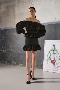 Šaty Karl Lagerfeld KL x The Ultimate icon čierna farba, mini, rovný strih