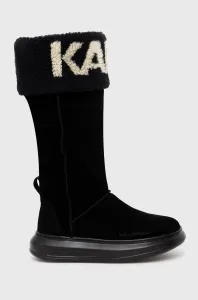 Semišové snehule Karl Lagerfeld KAPRI KOSI čierna farba #4586166