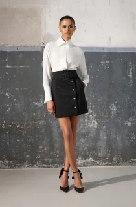 Sukňa Karl Lagerfeld KL x Ultimate ikon čierna farba, maxi, áčkový strih