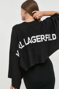 Sveter Karl Lagerfeld dámsky, čierna farba, tenký, #9484340