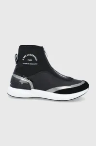 Topánky Karl Lagerfeld čierna farba, na plochom podpätku #177349