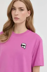 Tričko Karl Lagerfeld Ikonik 2.0 Relaxed T-Shirt Ružová Xs