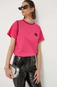 Tričko Karl Lagerfeld Ikonik 2.0 T-Shirt W Piping Ružová Xs