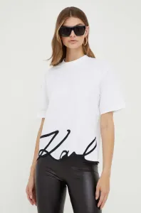 Tričko Karl Lagerfeld Karl Signature Hem T-Shirt Biela M