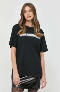 Tričko Karl Lagerfeld Logo T-Shirt Čierna Xs