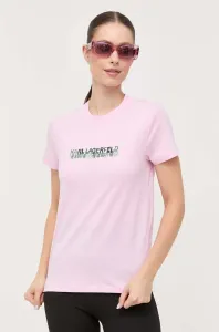 Tričko Karl Lagerfeld Seasonal Logo Regular T-Shirt Ružová Xs
