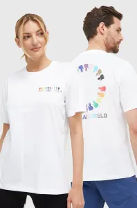 Tričko Karl Lagerfeld Unisex K/Pride Circle T-Shirt Biela M
