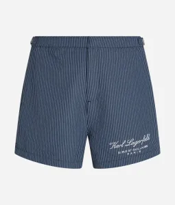 Plavky Karl Lagerfeld Hotel Karl Striped Boardshorts Modrá L