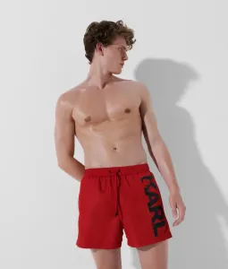 Plavky Karl Lagerfeld Logo Short Boardshorts Červená M