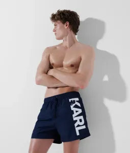 Plavky Karl Lagerfeld Logo Short Boardshorts Modrá M