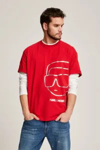 Tričko Karl Lagerfeld Ikonik 2.0 Outline Big T-Shirt Červená L